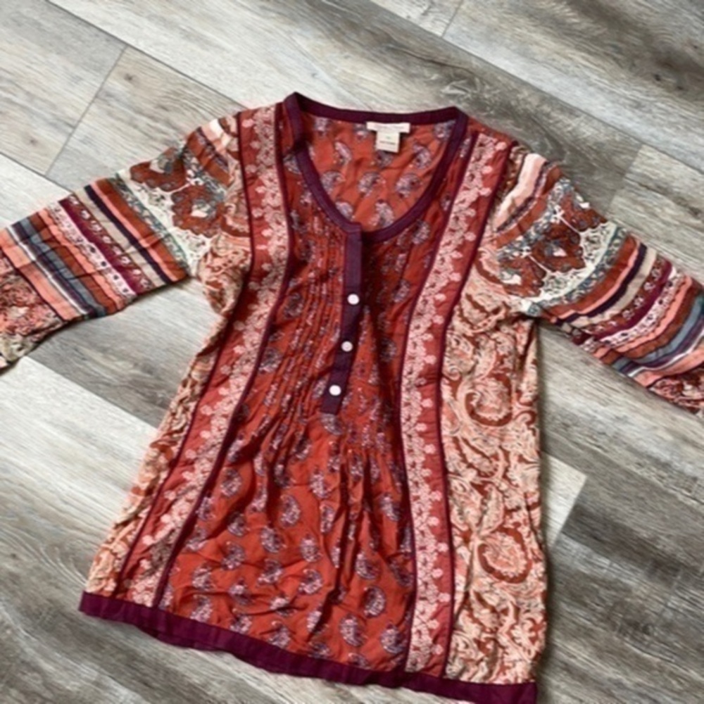 Lucky brand top extra small BoHo top 100% rayon